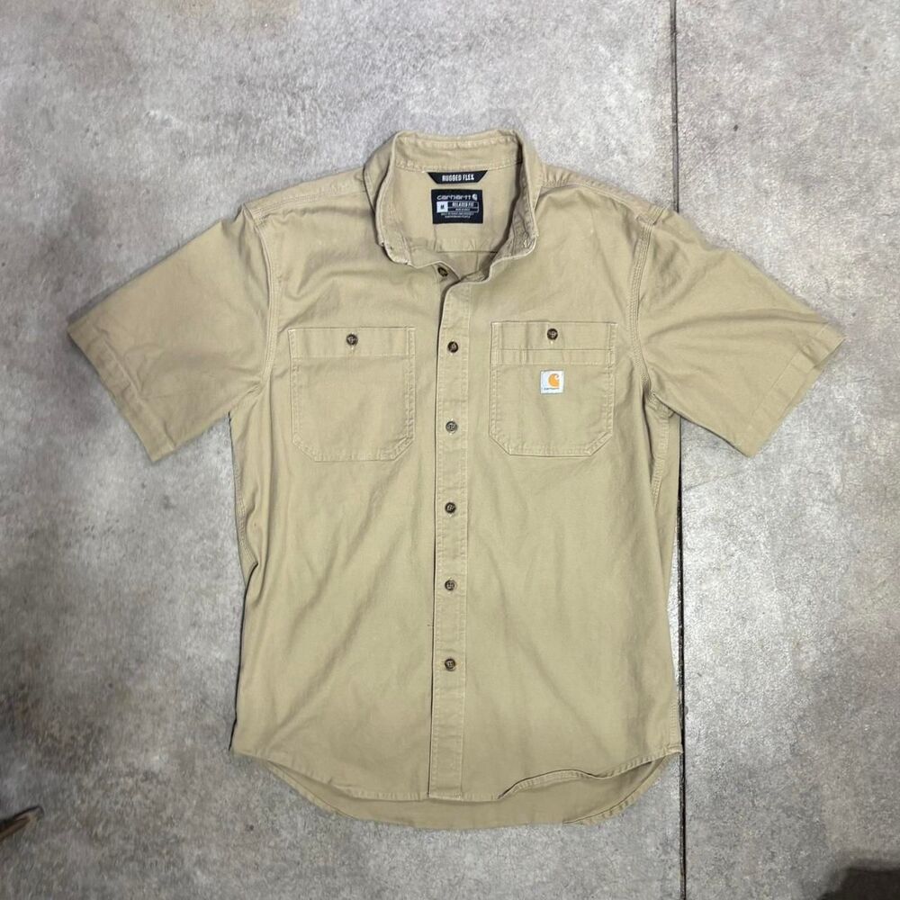Carhartt Men's Tan and Cream Shirt